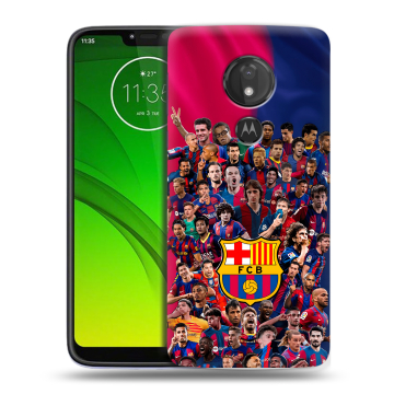 Силиконовый чехол на Motorola Moto G7 Power с принтом Барселона Barcelona