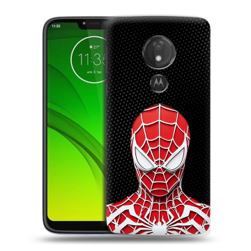 Силиконовый чехол на Motorola Moto G7 Power с принтом человек паук spiderman