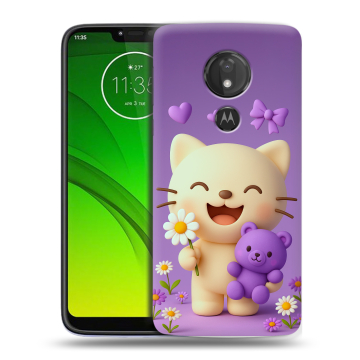 Силиконовый чехол на Motorola Moto G7 Power с принтом для девочек