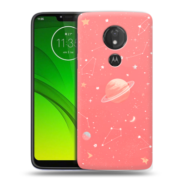 Силиконовый чехол на Motorola Moto G7 Power с принтом Розовый космос Силиконовый чехол на Motorola Moto G7 Power с принтом Розовый космос