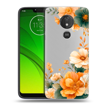 Силиконовый чехол на Motorola Moto G7 Power с принтом Цветы принт Силиконовый чехол на Motorola Moto G7 Power с принтом Цветы принт