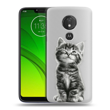 Силиконовый чехол на Motorola Moto G7 Power с принтом Котенок