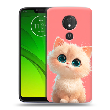 Силиконовый чехол на Motorola Moto G7 Power с принтом Розовый котенок Силиконовый чехол на Motorola Moto G7 Power с принтом Розовый котенок