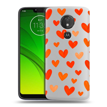 Силиконовый чехол на Motorola Moto G7 Power с принтом Сердечки Силиконовый чехол на Motorola Moto G7 Power с принтом Сердечки