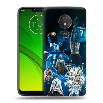 Силиконовый чехол на Motorola Moto G7 Power с принтом Реал Роналдо