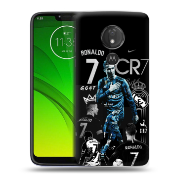 Силиконовый чехол на Motorola Moto G7 Power с принтом Реал Роналдо