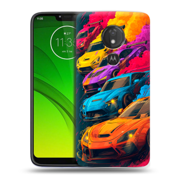 Силиконовый чехол на Motorola Moto G7 Power с принтом Тачки Силиконовый чехол на Motorola Moto G7 Power с принтом Тачки