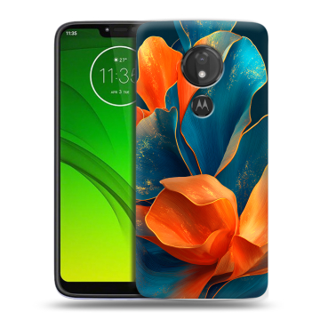 Силиконовый чехол на Motorola Moto G7 Power с принтом Цветы Силиконовый чехол на Motorola Moto G7 Power с принтом Цветы