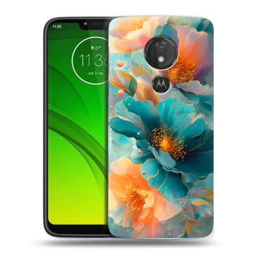 Силиконовый чехол на Motorola Moto G7 Power с принтом Цветы Силиконовый чехол на Motorola Moto G7 Power с принтом Цветы