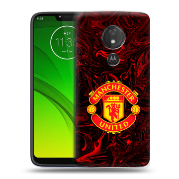 Силиконовый чехол на Motorola Moto G7 Power с принтом Manchester United Силиконовый чехол на Motorola Moto G7 Power с принтом Manchester United