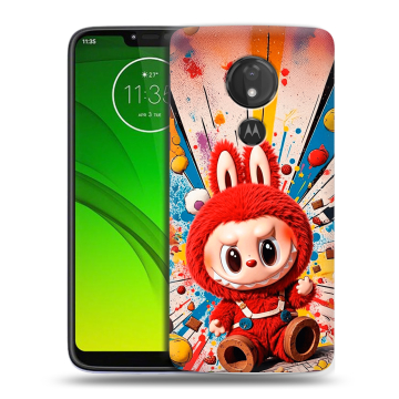 Силиконовый чехол на Motorola Moto G7 Power с принтом Labubu Лабубу