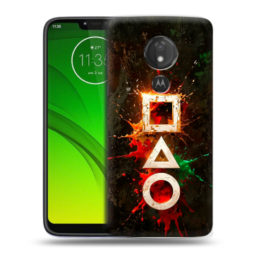 Силиконовый чехол на Motorola Moto G7 Power с принтом Squid Game Игра кальмара