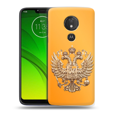 Силиконовый чехол на Motorola Moto G7 Power с принтом Герб Флаг России Силиконовый чехол на Motorola Moto G7 Power с принтом Герб Флаг России