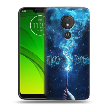 Силиконовый чехол на Motorola Moto G7 Power с принтом Harry Potter Гарри Поттер