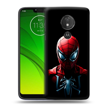 Силиконовый чехол на Motorola Moto G7 Power с принтом Spiderman Человек паук