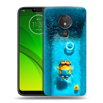 Силиконовый чехол на Motorola Moto G7 Power с принтом Миньоны