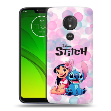 Силиконовый чехол на Motorola Moto G7 Power с принтом Лило и Стич