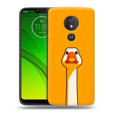 Силиконовый чехол на Motorola Moto G7 Power с принтом Смешная утка Силиконовый чехол на Motorola Moto G7 Power с принтом Смешная утка