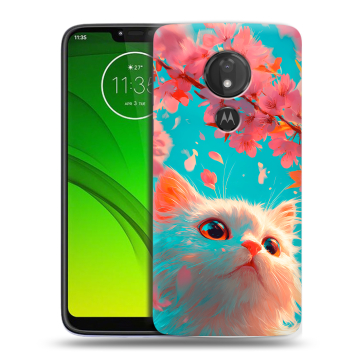 Силиконовый чехол на Motorola Moto G7 Power с принтом Красивый кот Силиконовый чехол на Motorola Moto G7 Power с принтом Красивый кот