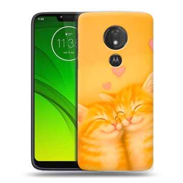 Силиконовый чехол на Motorola Moto G7 Power с принтом Милые котята
