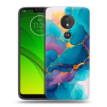 Силиконовый чехол на Motorola Moto G7 Power с принтом Мрамор блестки Силиконовый чехол на Motorola Moto G7 Power с принтом Мрамор блестки