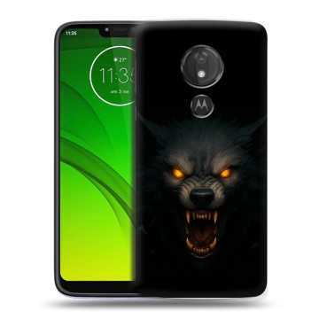 Силиконовый чехол на Motorola Moto G7 Power с принтом Волк Силиконовый чехол на Motorola Moto G7 Power с принтом Волк