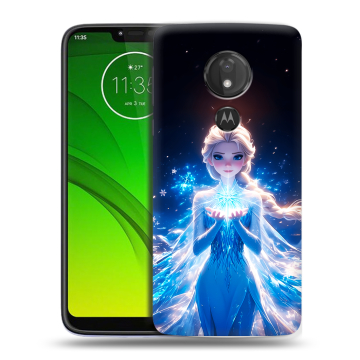 Силиконовый чехол на Motorola Moto G7 Power с принтом Холодное сердце Frozen