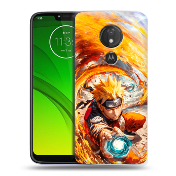 Силиконовый чехол на Motorola Moto G7 Power с принтом Аниме Наруто Naruto
