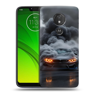 Силиконовый чехол на Motorola Moto G7 Power с принтом BMW БМВ