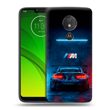 Силиконовый чехол на Motorola Moto G7 Power с принтом BMW БМВ