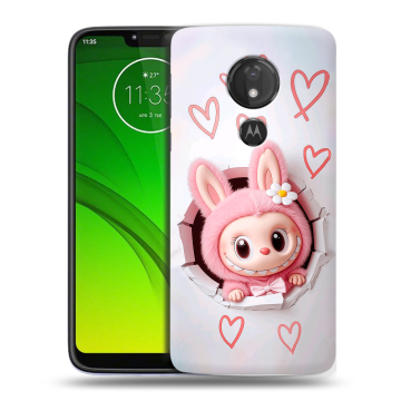 Силиконовый чехол на Motorola Moto G7 Power с принтом Labubu Лабубу