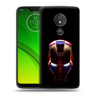 Силиконовый чехол на Motorola Moto G7 Power с принтом IronMan Железный человек