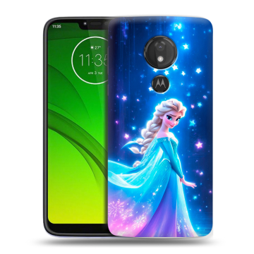 Силиконовый чехол на Motorola Moto G7 Power с принтом Холодное сердце Frozen