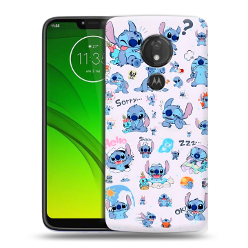 Силиконовый чехол на Motorola Moto G7 Power с принтом Лило и Стич