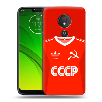 Силиконовый чехол на Motorola Moto G7 Power с принтом Флаг Герб СССР Силиконовый чехол на Motorola Moto G7 Power с принтом Флаг Герб СССР