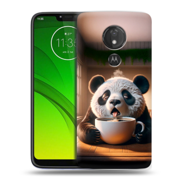 Силиконовый чехол на Motorola Moto G7 Power с принтом смешная панда