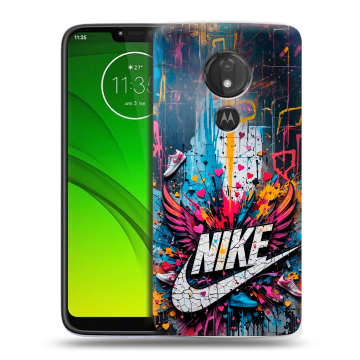 Силиконовый чехол на Motorola Moto G7 Power с принтом Nike Найк