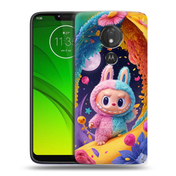 Силиконовый чехол на Motorola Moto G7 Power с принтом Labubu Лабубу