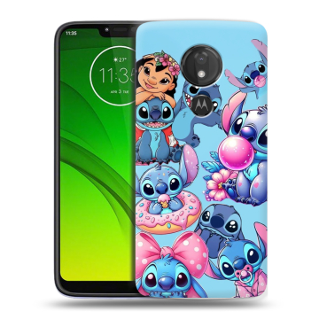 Силиконовый чехол на Motorola Moto G7 Power с принтом Лило и Стич
