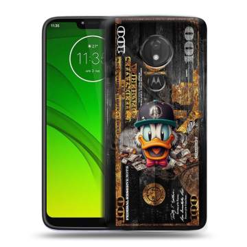 Силиконовый чехол на Motorola Moto G7 Power с принтом Дональд Дак Доллар