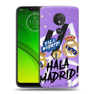Силиконовый чехол на Motorola Moto G7 Power с принтом Real Madrid Реал Мадрид