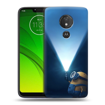 Силиконовый чехол на Motorola Moto G7 Power с принтом Миньоны