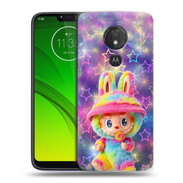 Силиконовый чехол на Motorola Moto G7 Power с принтом Labubu Лабубу