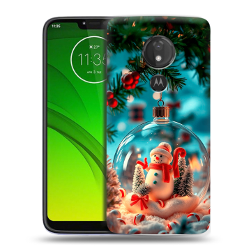 Силиконовый чехол на Motorola Moto G7 Power с принтом Новый год Силиконовый чехол на Motorola Moto G7 Power с принтом Новый год