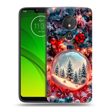 Силиконовый чехол на Motorola Moto G7 Power с принтом Новый год Силиконовый чехол на Motorola Moto G7 Power с принтом Новый год