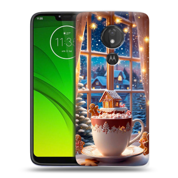 Силиконовый чехол на Motorola Moto G7 Power с принтом Новый год Силиконовый чехол на Motorola Moto G7 Power с принтом Новый год