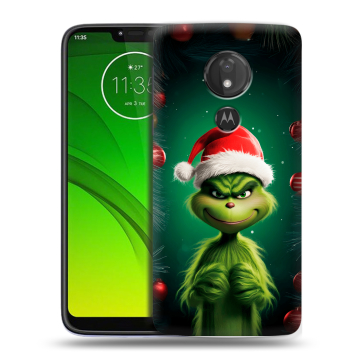 Силиконовый чехол на Motorola Moto G7 Power с принтом Гринч Новый год Рождество Силиконовый чехол на Motorola Moto G7 Power с принтом Гринч Новый год Рождество