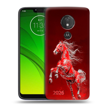 Силиконовый чехол на Motorola Moto G7 Power с принтом Новый год Силиконовый чехол на Motorola Moto G7 Power с принтом Новый год