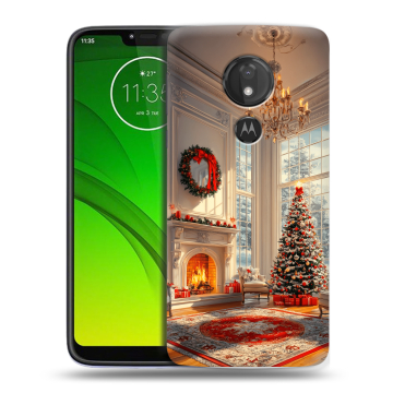 Силиконовый чехол на Motorola Moto G7 Power с принтом Новый год Силиконовый чехол на Motorola Moto G7 Power с принтом Новый год