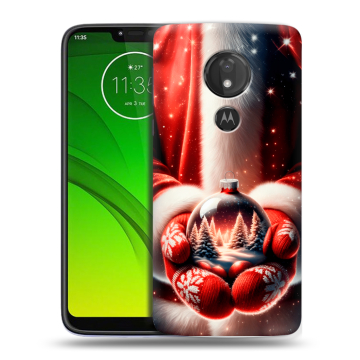 Силиконовый чехол на Motorola Moto G7 Power с принтом Новый год Силиконовый чехол на Motorola Moto G7 Power с принтом Новый год